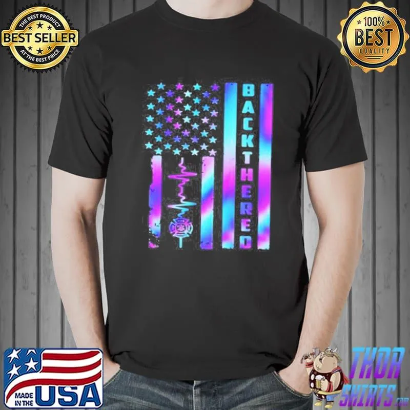 Best Back The Red Firefighter Flag Shirt Unisex