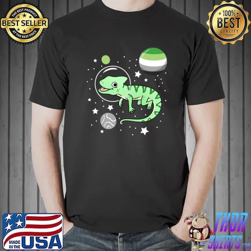 Best chameleon Astronaut Aromantic Pride T-Shirt Unisex