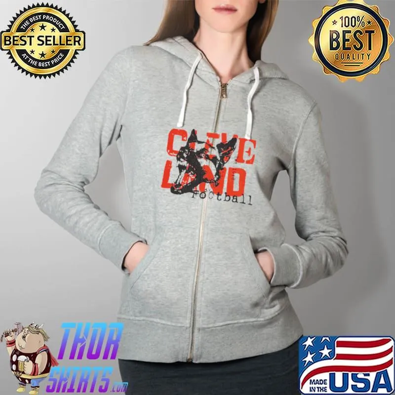 Best Cleveland Football Bark Loud Full Zip Hooded