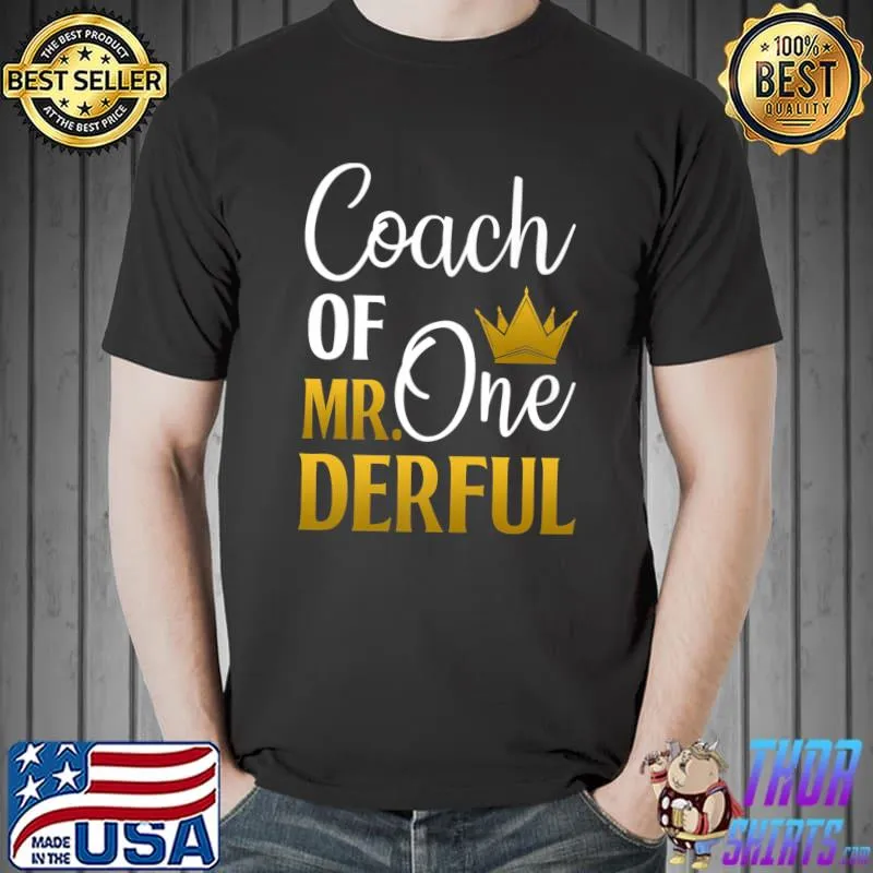 Best coach Of Mr Onederful 1st Birthday First One-Derful Premium T-Shirt Unisex