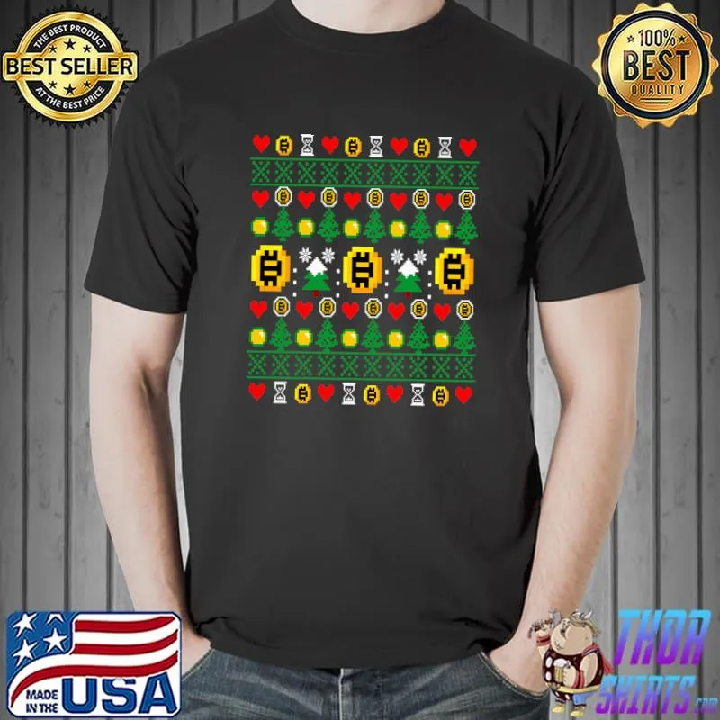 Best crypto Christmas Bitcoin Ugly T-Shirt Unisex