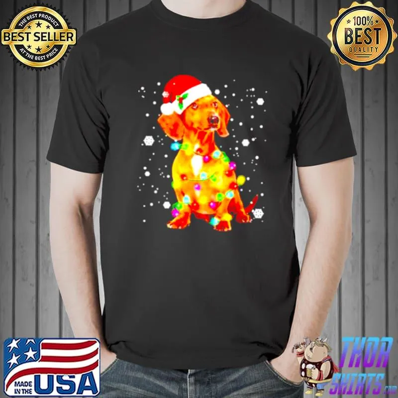 Best Dachshund Dogs Christmas light shirt