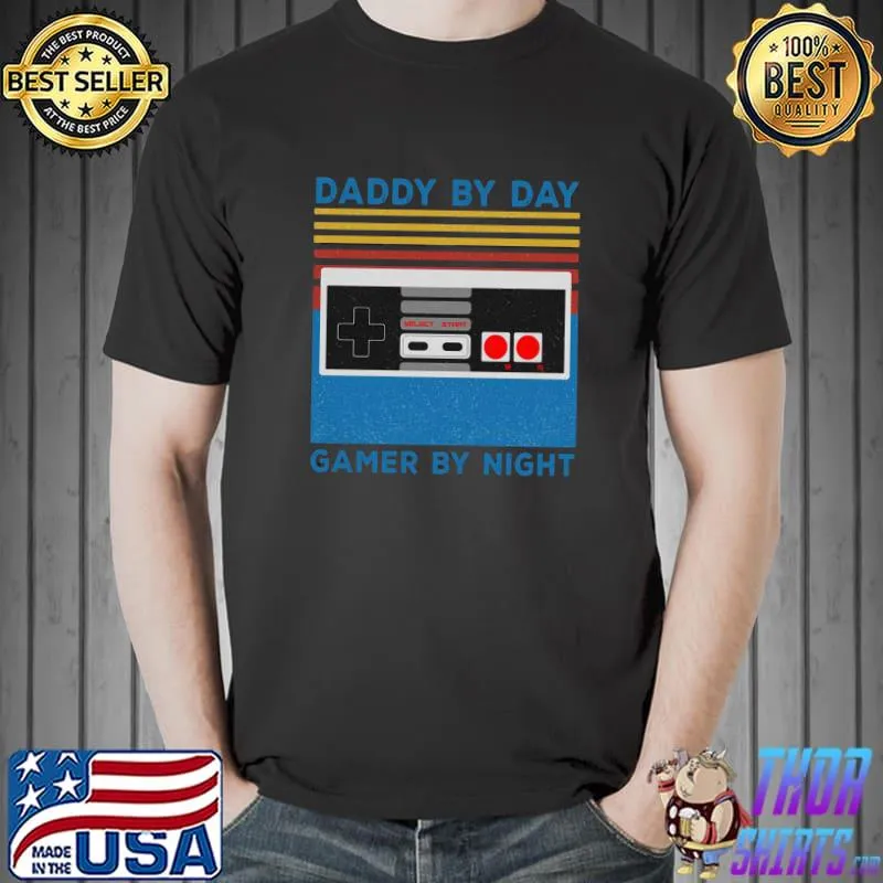 Best daddy By Day Gamer By Night Vintage Shirt Unisex
