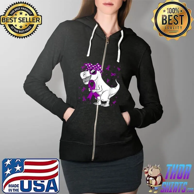 Best Domestic Violence Awareness Toddler Purple Ribbon Kids Youth T Shirt Full Zip Hooded