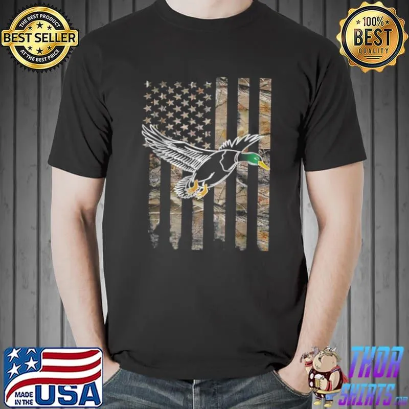 Best Duck Hunting American Real Tree Flag – Love Hunting T Shirt Unisex