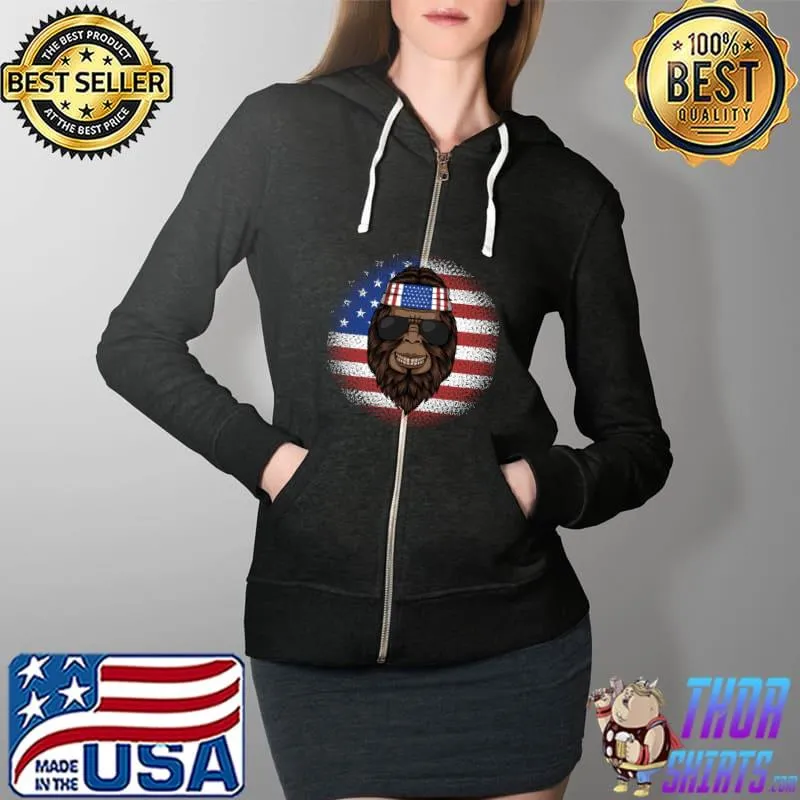 Best funny bigfoot america bandana T-Shirt Full Zip Hooded