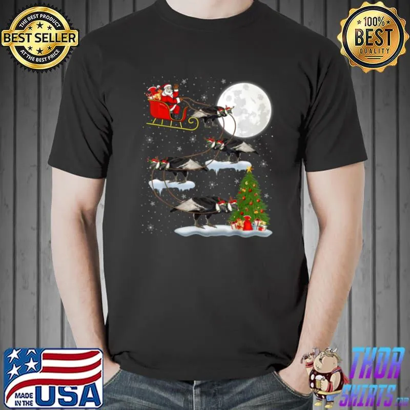 Best Funny Xmas Lighting Tree Santa Riding Condor Christmas T Shirt