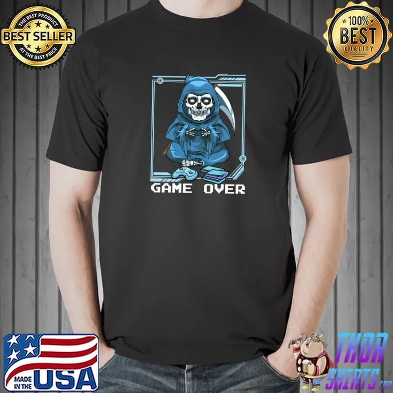 Best game Over Grim Reaper Video Gamer Halloween Costume T-Shirt Unisex