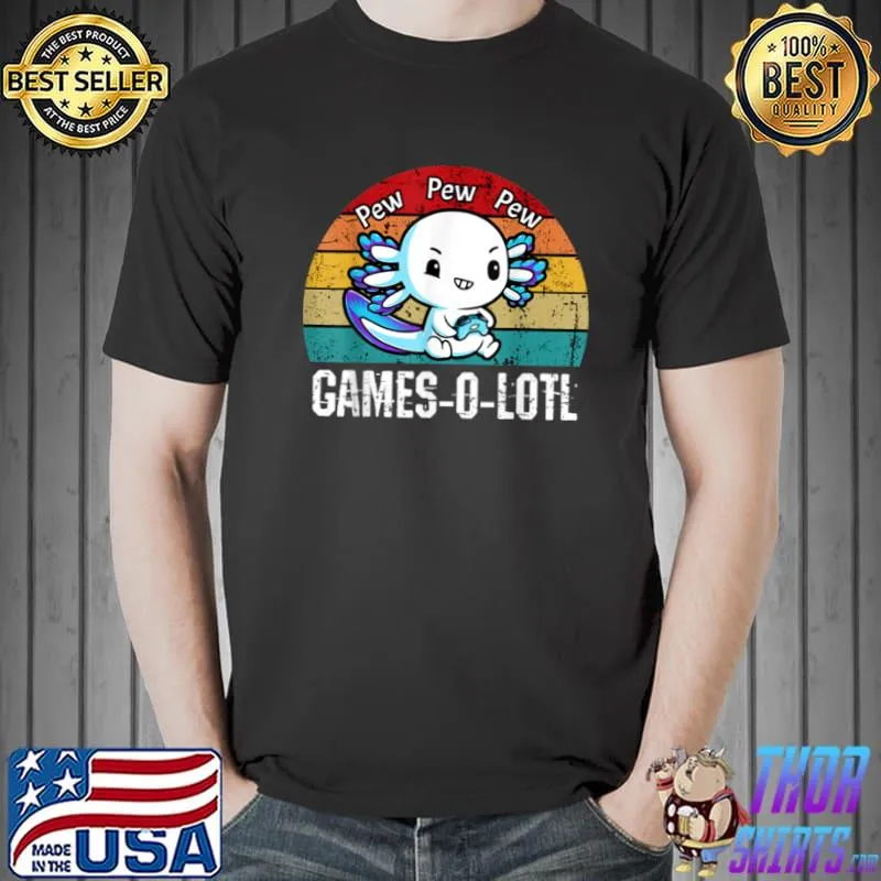 Best Gamesolotl Axolotl Playing Video Games Gamer Gaming Vintage T Shirt Unisex