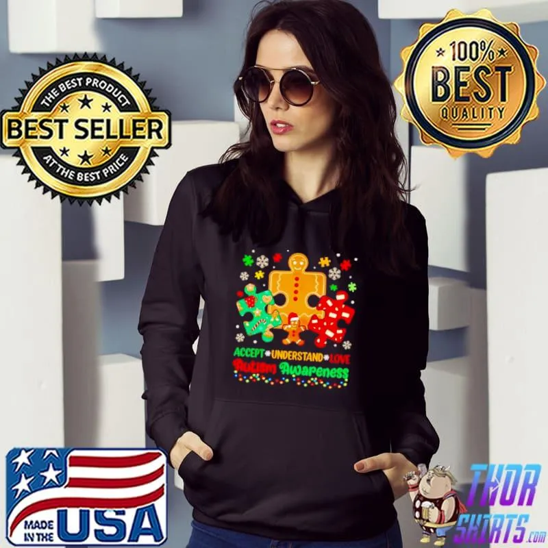 Best gingerbread Autism accept understand love Christmas shirt