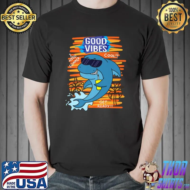 Best Good Vibes I Need Summer Sharks, Jawsome, Waves Shark Premium T-Shirt Unisex