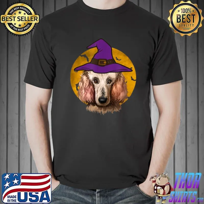 Best Halloween Poodle Witch Hat Funny Halloween Dog Lover T Shirt Unisex
