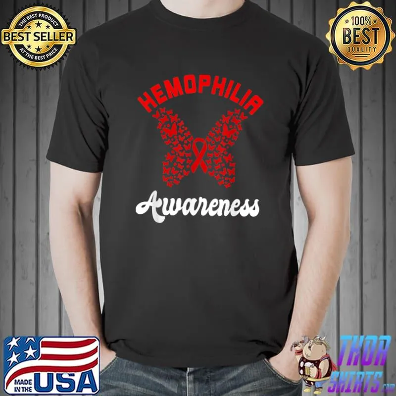 Best hemophilia Awareness Patient Supporter Red Ribbon T-Shirt Unisex