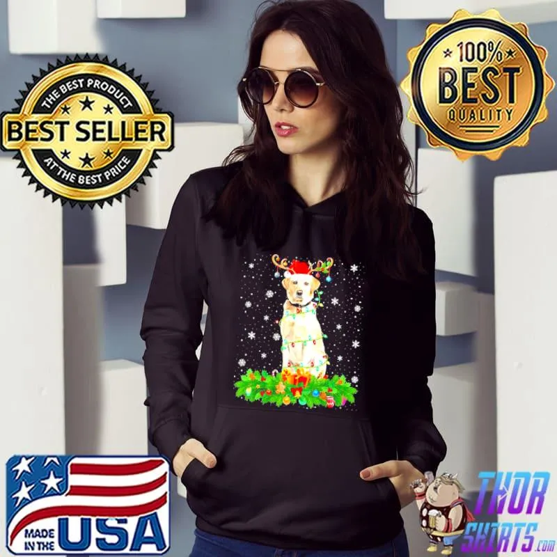 Best Labrador Dog Reindeer Santa Hat Labrador Christmas Shirt