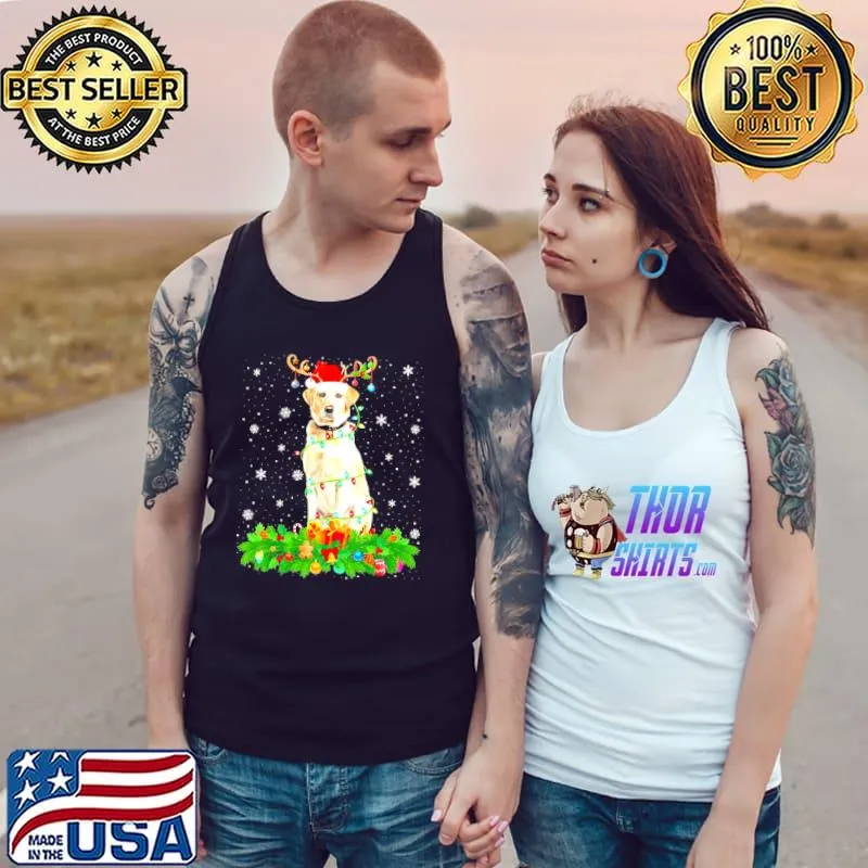 Best Labrador Dog Reindeer Santa Hat Labrador Christmas Shirt Tank Top