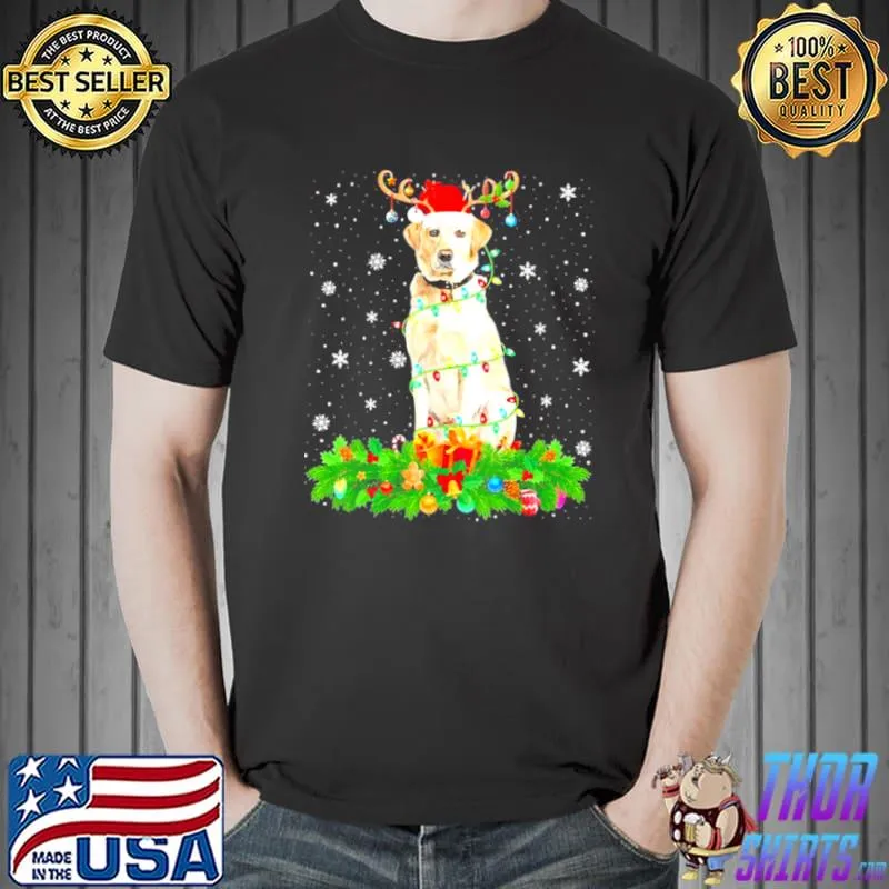 Best Labrador Dog Reindeer Santa Hat Labrador Christmas Shirt Unisex