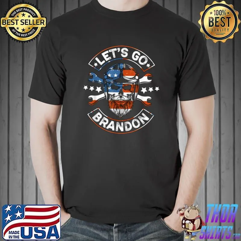 Best let's Go Branson Brandon American Biker Usa Flag T-Shirt Unisex