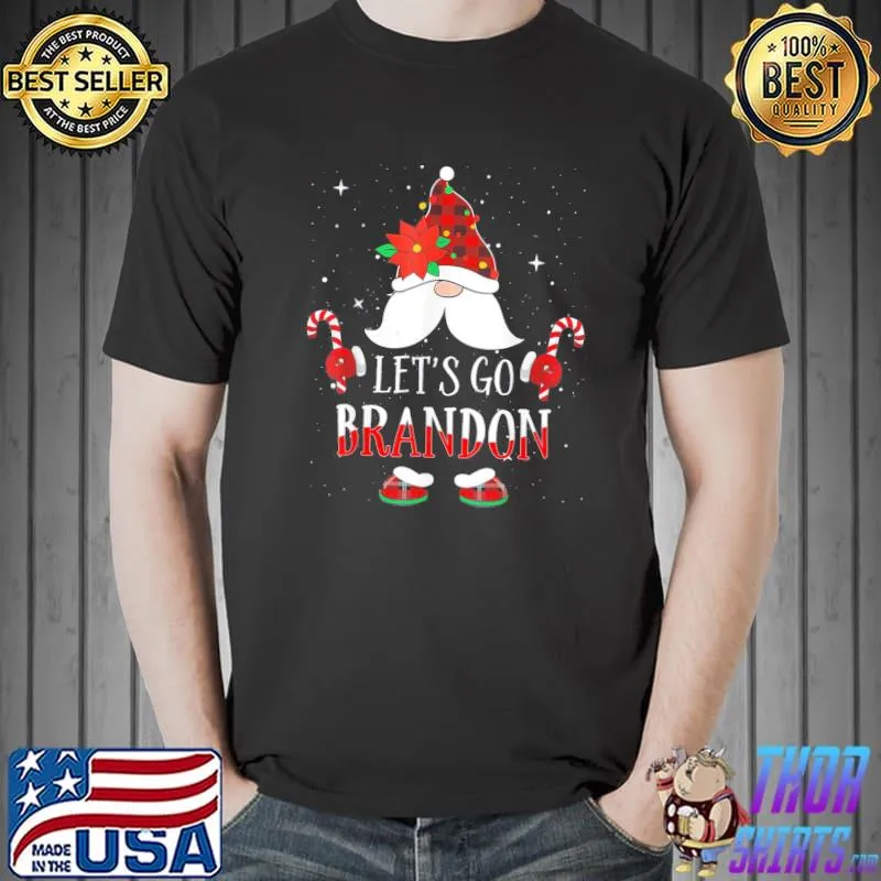 Best Let’s Go Branson Brandon Christmas Lights Gnomes T-Shirt Unisex