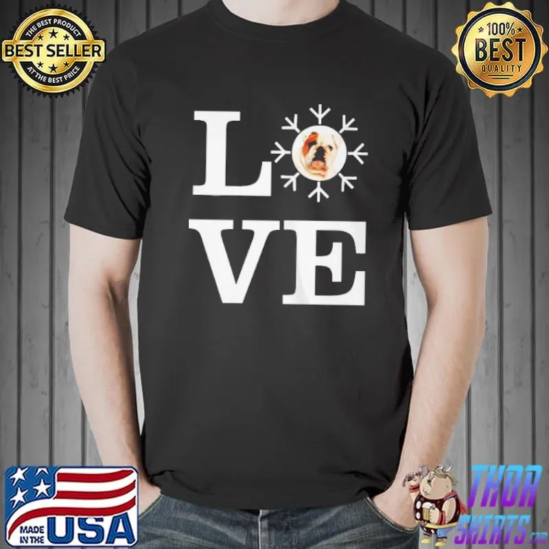 Best love snowflake dog french Bulldog 2 shirt