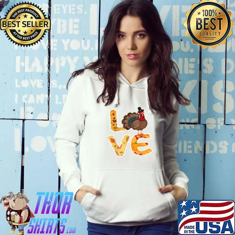 Best love Turkey Cool Awesome Leaves Autumn Fall Thanksgiving T-Shirt