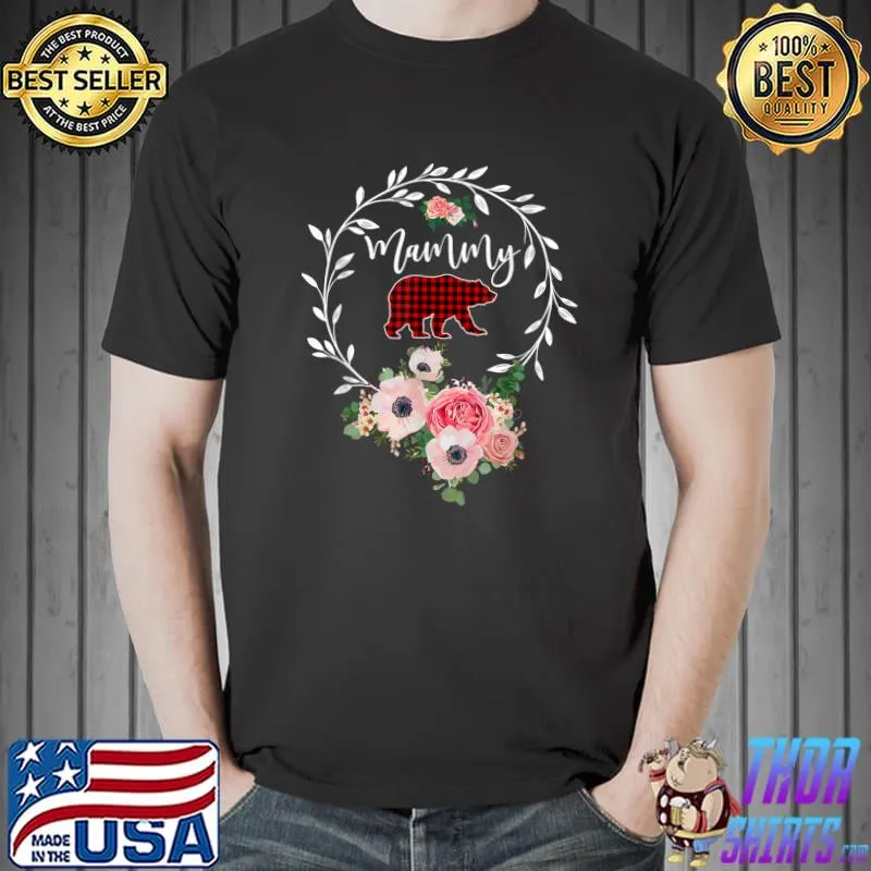 Best mammy Bear Xmas Family Christmas Pajama Red Plaid Mom T-Shirt Unisex