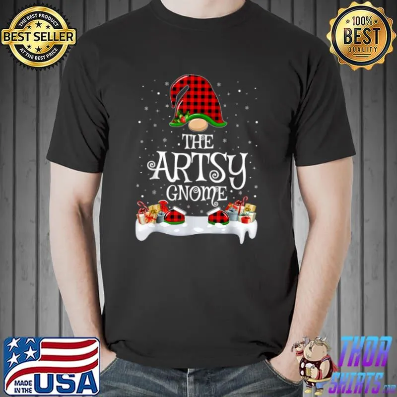 Best Matching Red Buffalo Plaid The Artsy Gnome Christmas T Shirt Unisex