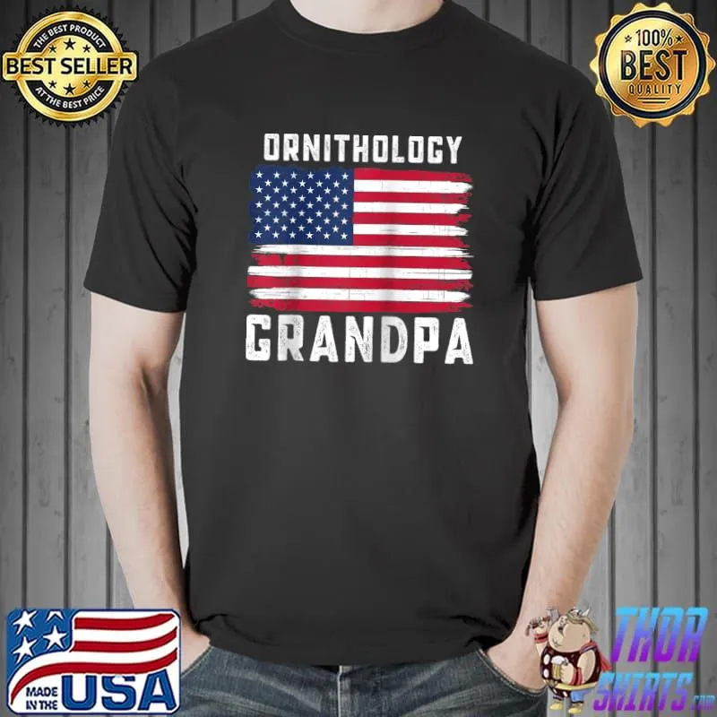 Best mens Ornithology Grandpa American Flag July 4th T-s Unisex