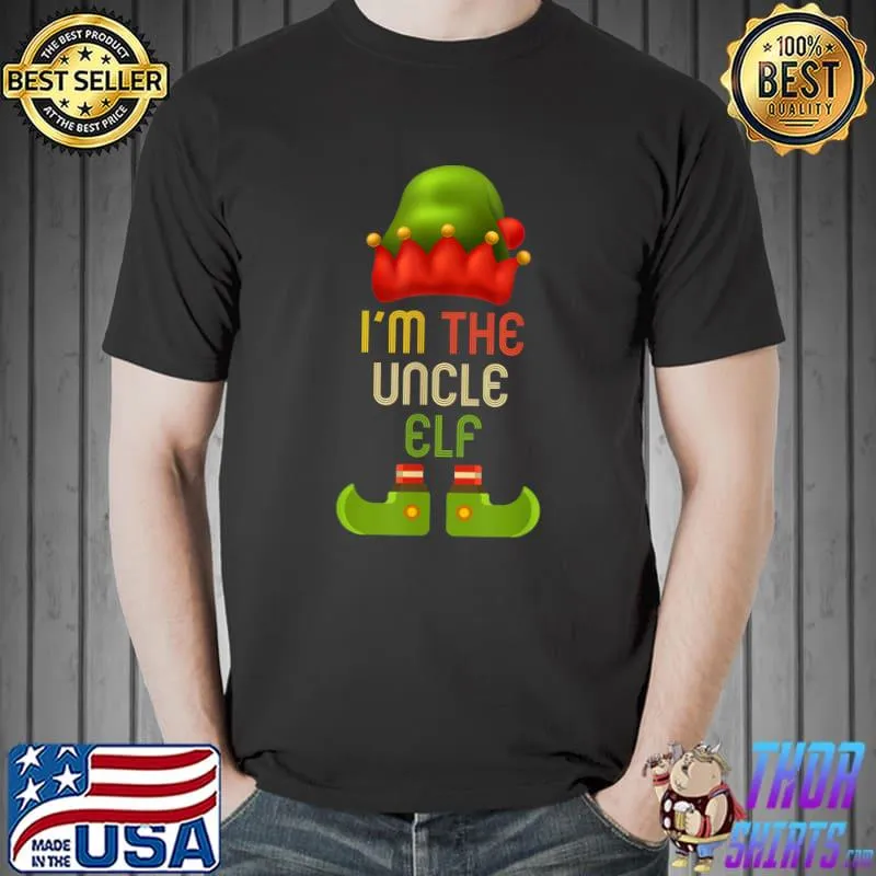 Best mens uncle Elf Christmas Matching Family Pajama Christmas T-Shirt Unisex