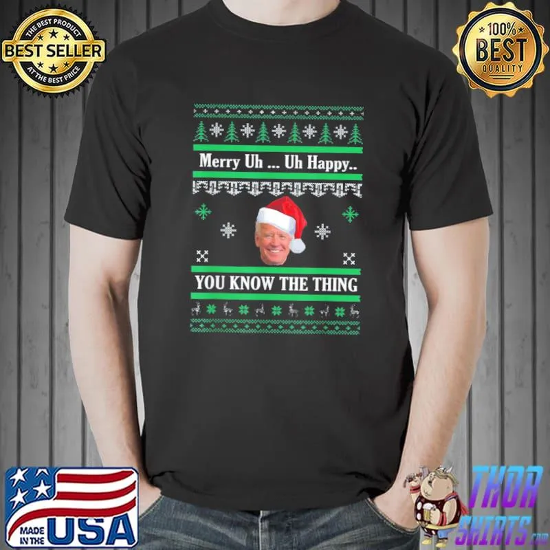 Best Merry Christmas HoHoHo Joe Xmas Anti Biden T-Shirt Unisex