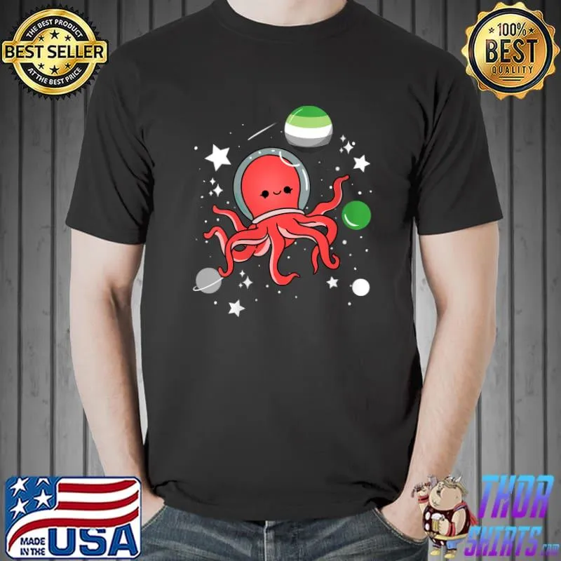 Best octopus Astronaut Aromantic Pride T-Shirt Unisex