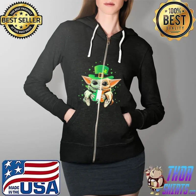Best Official Baby Yoda Hug St Patrick’s Day Star Wars Shirt Full Zip Hooded