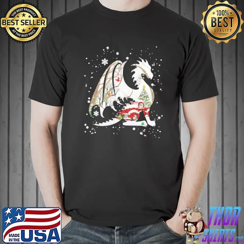 Best Snow Dragon Truck Christmas Tree Shirt Unisex