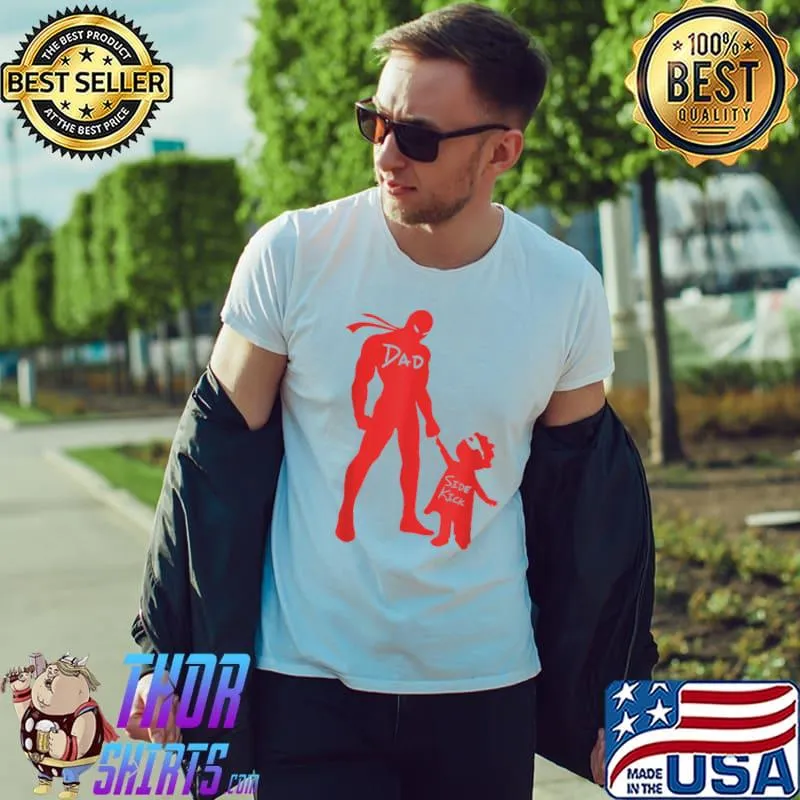 Best superhero Dad Sidekick Fathers Day Papa Mens Superhero Kids T-Shirt Unisex