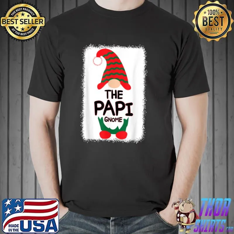 Best The Papi Gnome Matching Family Christmas Pajamas Bleached T Shirt Unisex
