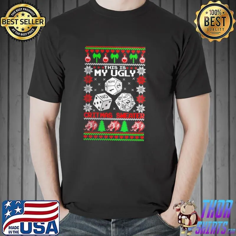 Best This is my ugly critmas sweater dice roll christmas Unisex