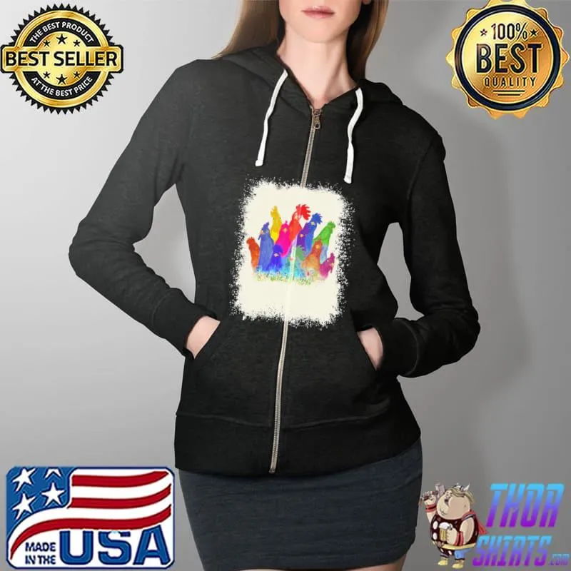Best Top Chicken Paint Color Shirt Full Zip Hooded