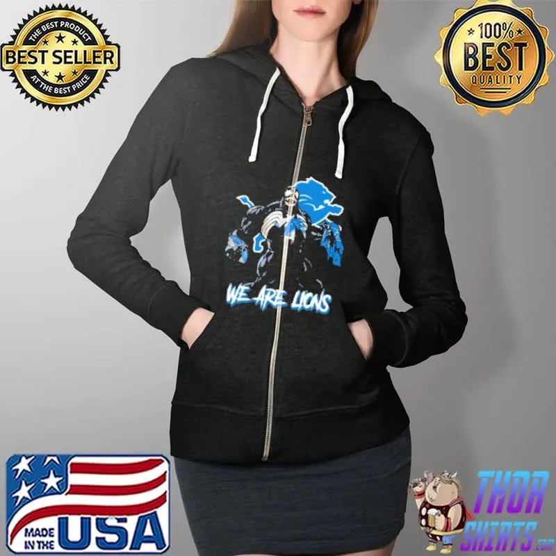Best We Are The Lions Venom x Detroit Lions NFL Shirts Full Zip Hooded