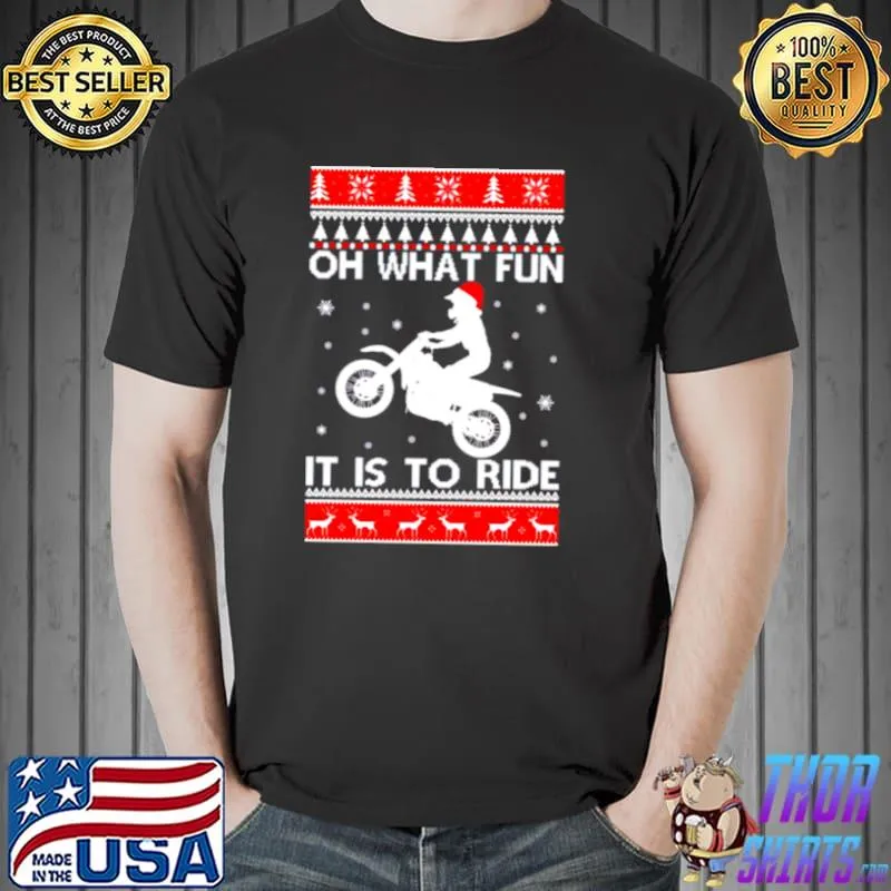 biker oh what fun it is to ride ugly Christmas s Unisex