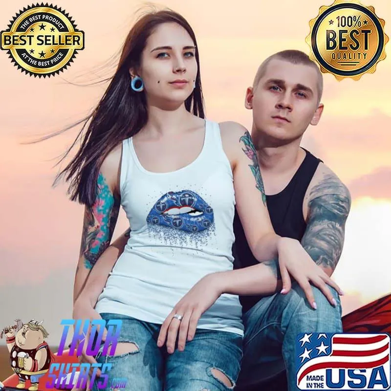 Biting Glossy Lips Sexy Tennessee Titans NFL Football Shirts Tank Top