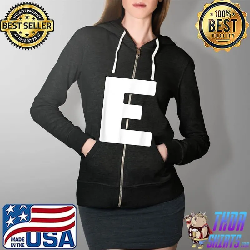 Capital Letter E Matching Group Letters Alphabet Costume T-Shirt Full Zip Hooded