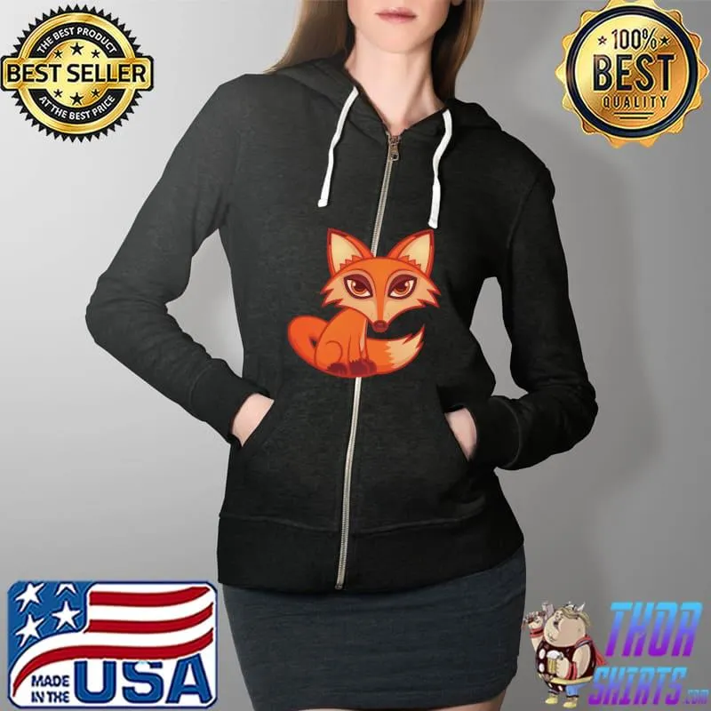 Cartoon Red Fox John Schwegel Shirt Full Zip Hooded
