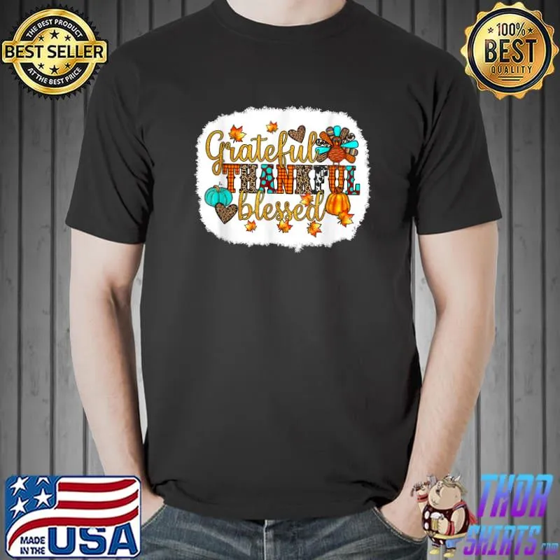 Christian Thanksgiving Gift Womens Grateful Thankful Blessed T-Shirt Unisex