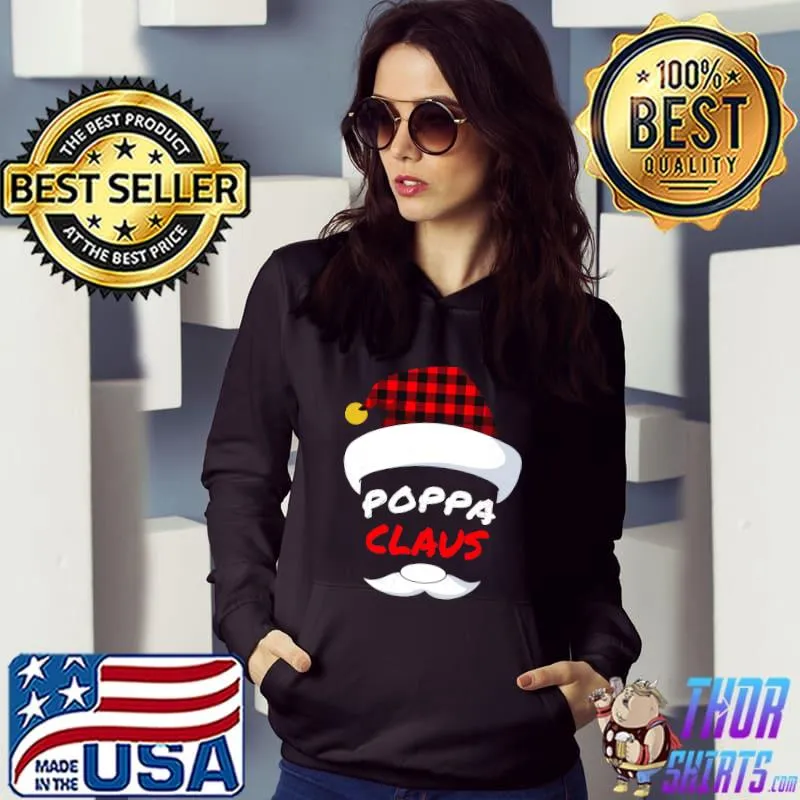 Christmas Grandpa Poppa Santa Buffalo Plaid Hat Cool Xmas T-s Hoodie