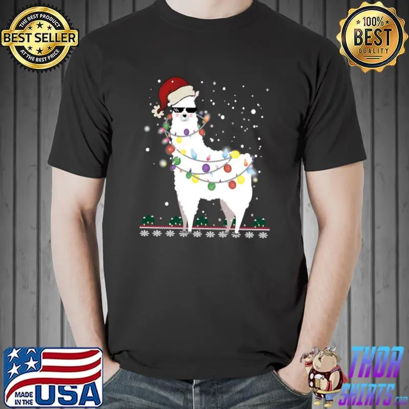 Christmas Llama - Alpaca Christmas Tree T-Shirt Unisex