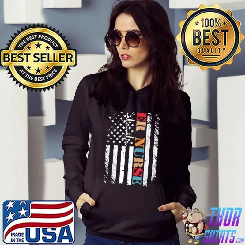 Classic Distressed Flag for Emergency Room - ER Nurses T-Shirt