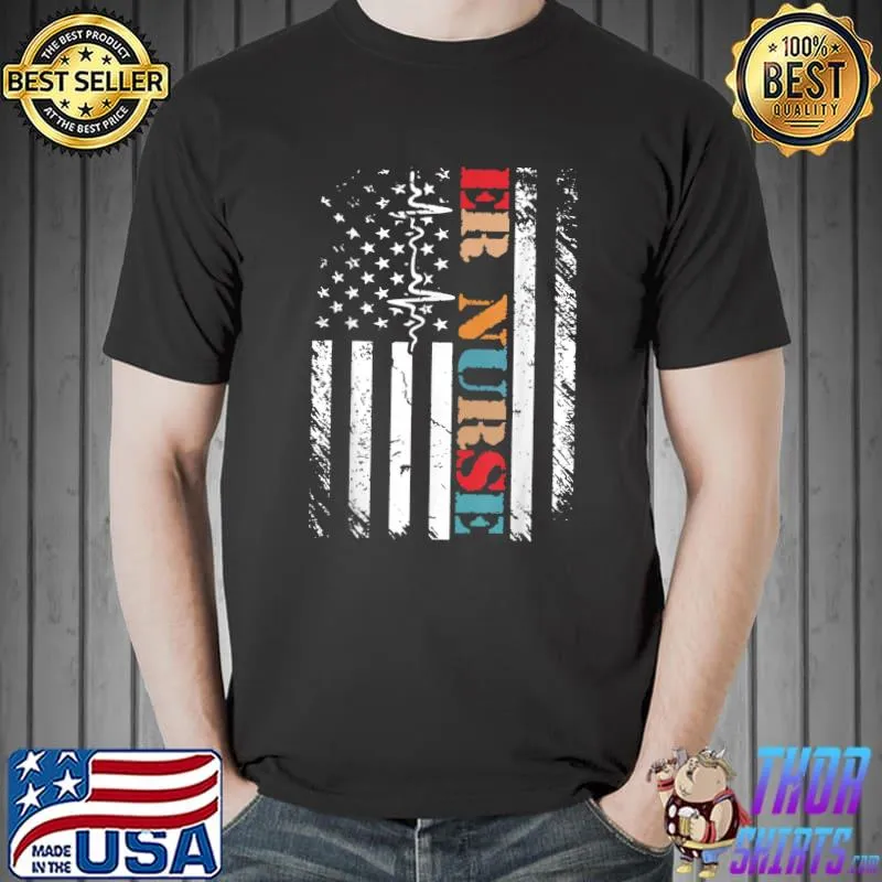 Classic Distressed Flag for Emergency Room - ER Nurses T-Shirt Unisex