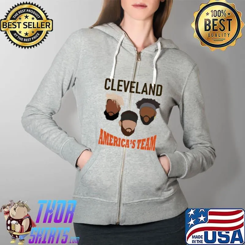 Cleveland America's Team Odell Baker Jarvis Browns Football T-Shirt Full Zip Hooded