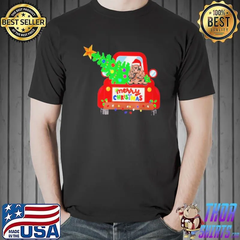 Cocker spaniel dog riding red truck christmas pajama s Unisex