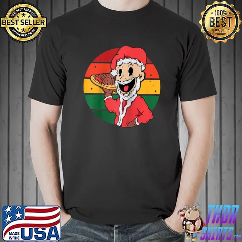 Cooking Santa Claus Christmas Retro Sunset T-Shirt Unisex