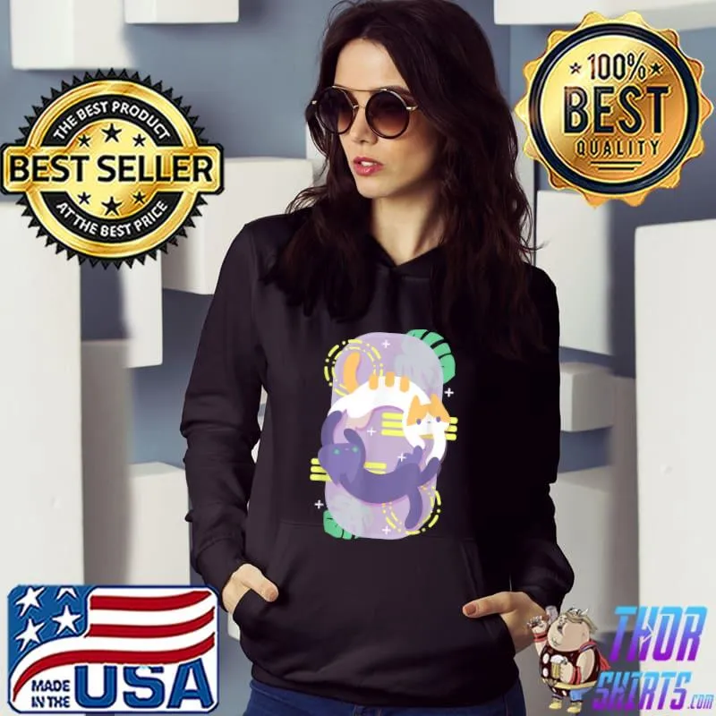 Cute Cats Plant Friends T-Shirt